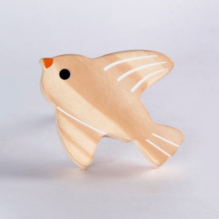 Handcrafted Pine Wood Bird Knob